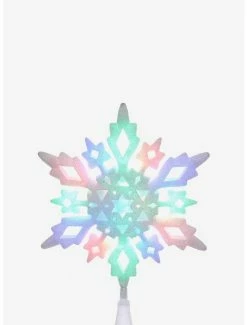 Discount 😀 Multi-Colored Led Glitter Snowflake Treetop ⭐