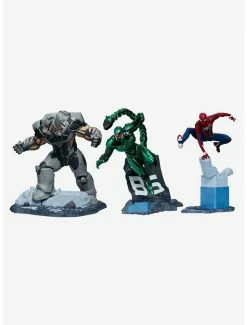 Cheapest ❤️ Marvel Spider-Man Diorama 3 Pc Collectible Statue Set By Pcs 🎁