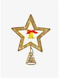 Flash Sale 🎁 Light Gold Star Tree Topper With Bell ❤️