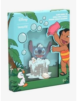 Outlet 👍 Loungefly Disney Lilo & Stitch Stitch Bath Tub Slider Enamel Pin 2022 HT Expo Exclusive 😍 -Collectible Figures Sales Store 19378712 av2