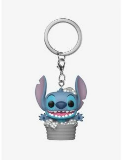 Promo 🔥 Funko Disney Lilo & Stitch Pocket Pop! Stitch In Bathtub Vinyl Figure Key Chain 2022 HT Expo Exclusive 👏
