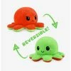 Coupon 🥰 Tee Turtle Octopus Green & Orange Reversible Plush 🔔 -Collectible Figures Sales Store 19800968 hi