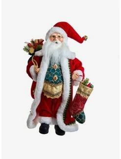 New 🛒 Kurt Adler Kringle Klaus Fancy Santa with Stocking Figure 🌟