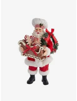 Wholesale 👏 Kurt Adler Fabriche Chef Santa with Gingerbread Sleigh Figure 😉