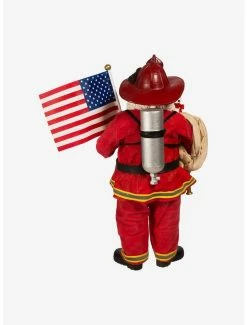 Best Pirce 🔔 Kurt Adler Fabriche Fireman Santa with American Flag Figure 😍 -Collectible Figures Sales Store 20119963 av2