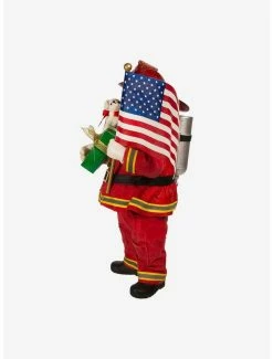 Best Pirce 🔔 Kurt Adler Fabriche Fireman Santa with American Flag Figure 😍 -Collectible Figures Sales Store 20119963 av3