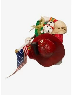 Best Pirce 🔔 Kurt Adler Fabriche Fireman Santa with American Flag Figure 😍 -Collectible Figures Sales Store 20119963 av4