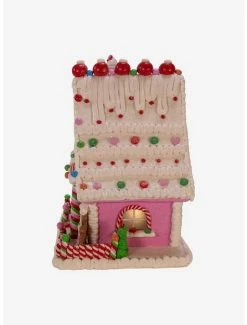 Hot Sale ✨ Kurt Adler Pink 🍬 Candy LED Gingerbread House Figure 🛒 -Collectible Figures Sales Store 20120071 av2