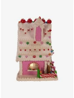 Hot Sale ✨ Kurt Adler Pink 🍬 Candy LED Gingerbread House Figure 🛒 -Collectible Figures Sales Store 20120071 av3