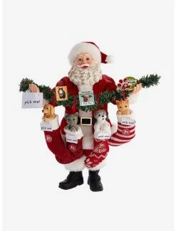 Deals 👍 Kurt Adler Fabriche Santa Adopt A Pet in Stockings Figure 🎁