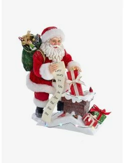 Best deal ✨ Kurt Adler Fabriche Santa Next to Lit Chimney Figure ⌛