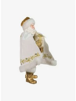 Flash Sale ❤️ Kurt Adler Fabriche White and Gold Santa Figure 🥰 -Collectible Figures Sales Store 20120127 av2