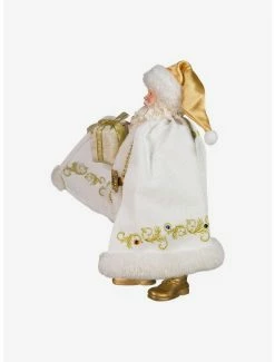 Flash Sale ❤️ Kurt Adler Fabriche White and Gold Santa Figure 🥰 -Collectible Figures Sales Store 20120127 av3